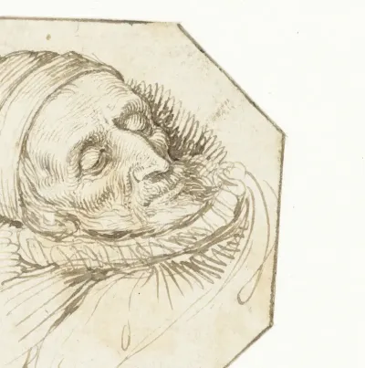 Portret van een man op zijn sterfbed