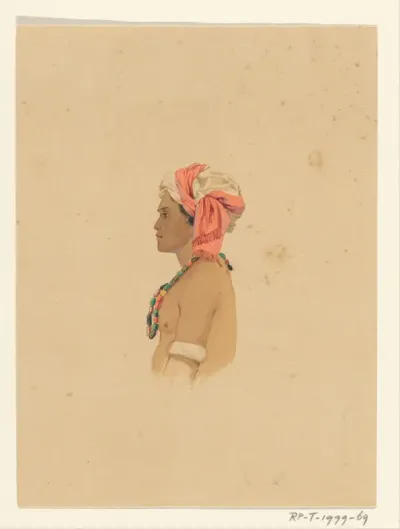 Portret van een man van de Aru eilanden, in profiel