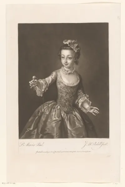 Portret van een meisje met bilboquet