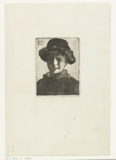 Portret van een meisje met hoed