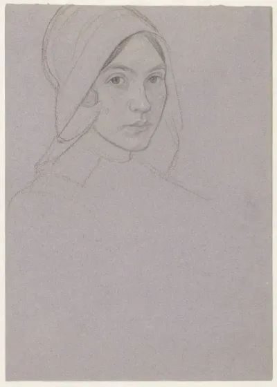 Portret van een meisje met kap (Karen?)