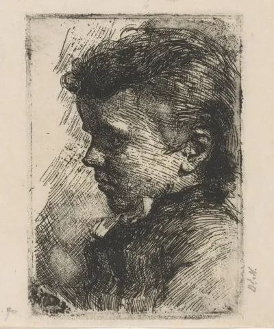 Portret van een meisje naar links