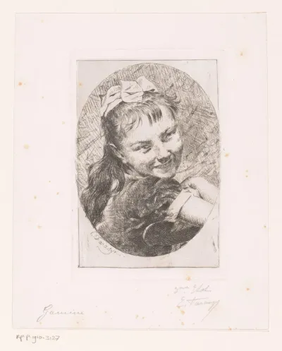Portret van een onbekend lachend meisje