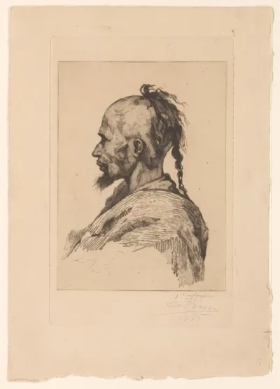 Portret van een onbekende Arabische man, en profil