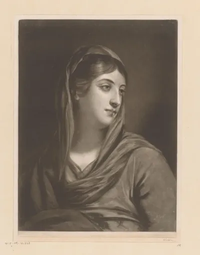 Portret van een onbekende gesluierde vrouw