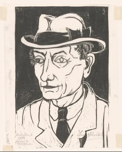 Portret van een onbekende halfblinde man
