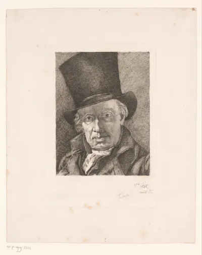 Portret van een onbekende heer met hoge hoed