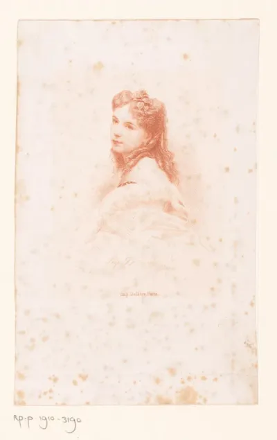 Portret van een onbekende jonge vrouw met krullend haar