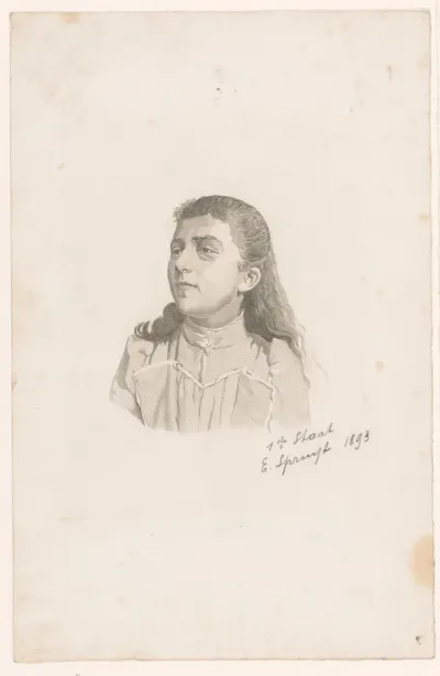 Portret van een onbekende jonge vrouw, mogelijk de zus van Emile Spruyt