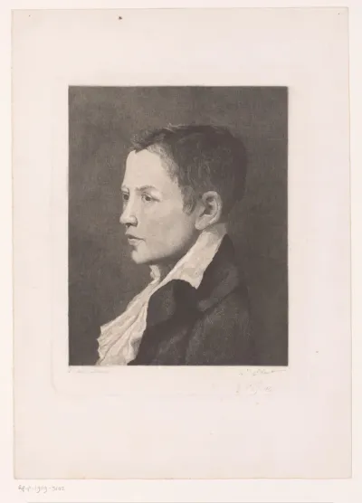 Portret van een onbekende jongen, driekwart naar links