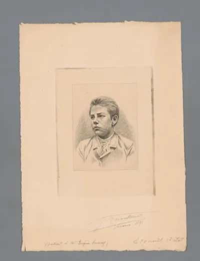 Portret van een onbekende jongen, mogelijk Eugène Honorez
