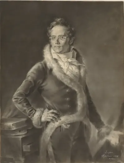 Portret van een onbekende kunstschilder