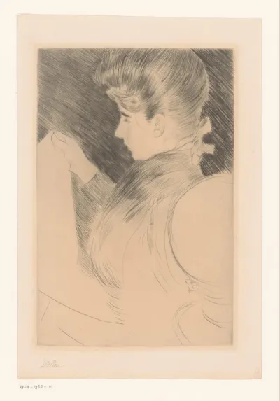 Portret van een onbekende lezende vrouw