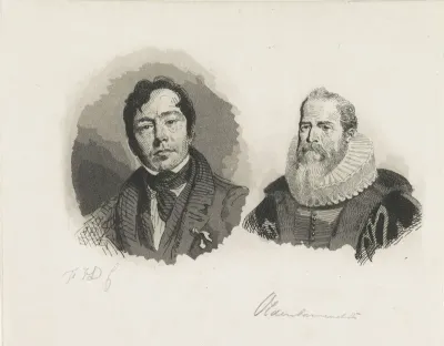 Portret van een onbekende man en van Johan van Oldenbarnevelt