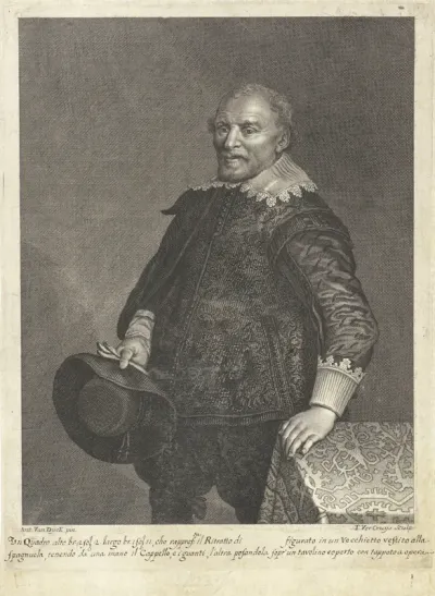 Portret van een onbekende man, hoed in de hand