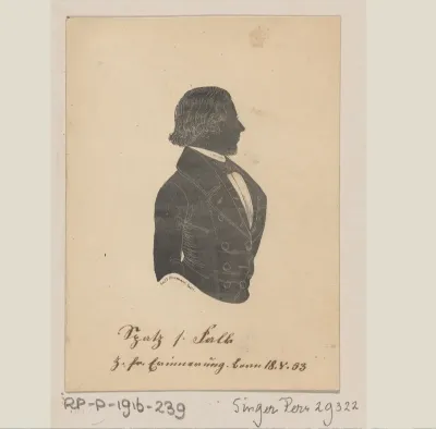 Portret van een onbekende man in kostuum met de naam Spatz