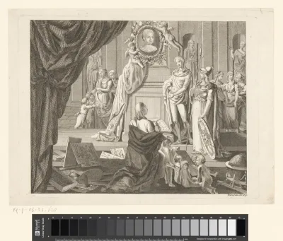 Portret van een onbekende man met allegorische voorstelling