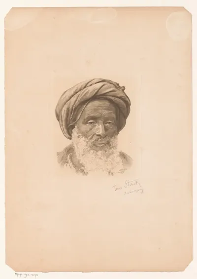 Portret van een onbekende man met baard en tulband