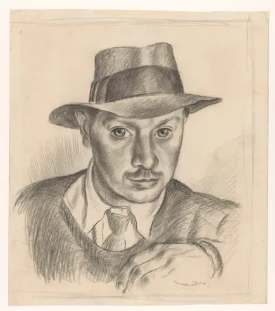 Portret van een onbekende man met een hoed