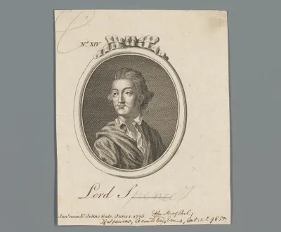 Portret van een onbekende man met een pruik als "Lord S__th"