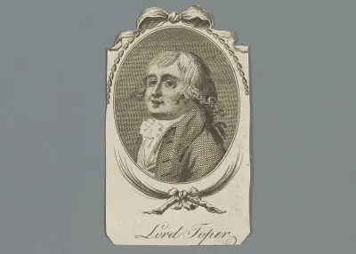 Portret van een onbekende man met een pruik als "Lord Toper"