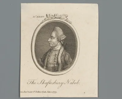 Portret van een onbekende man met een pruik als "The Shaftesbury Nabob"