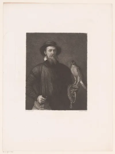 Portret van een onbekende man met een valk