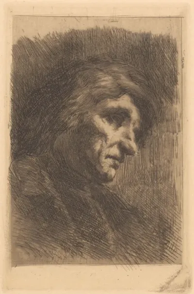 Portret van een onbekende man met halflang haar