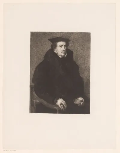 Portret van een onbekende man met handschoen