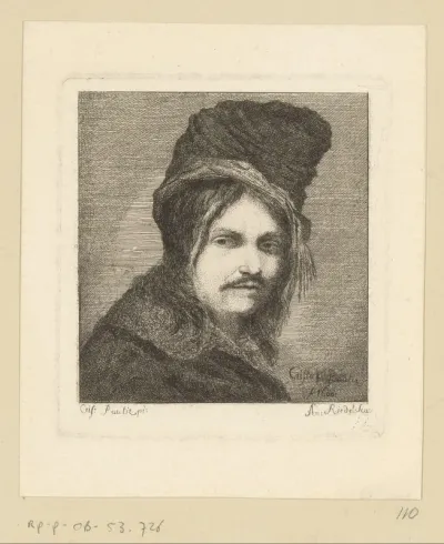 Portret van een onbekende man met hoge muts