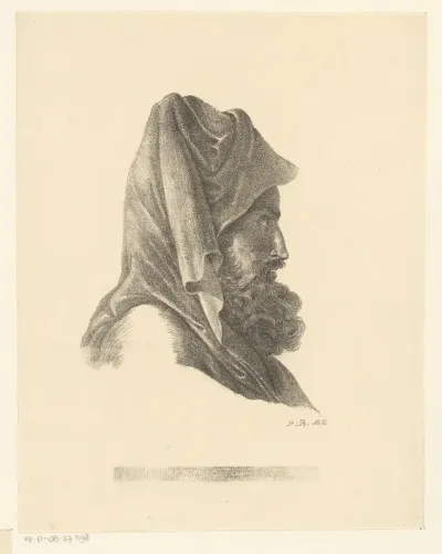 Portret van een onbekende man met hoofddoek