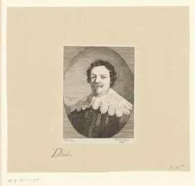 Portret van een onbekende man met kanten kraag