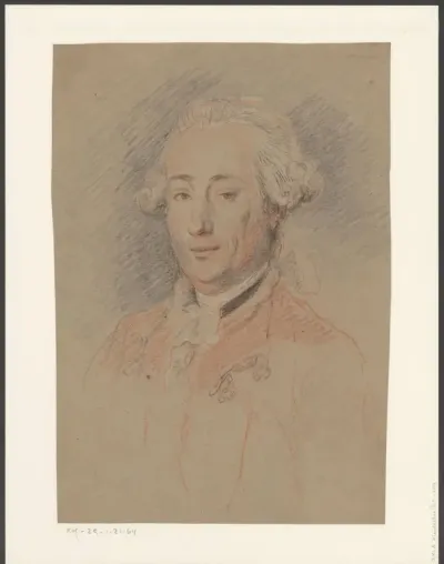 Portret van een onbekende man met korte pruik