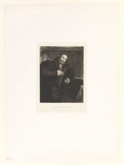 Portret van een onbekende man met leeuwenpoot