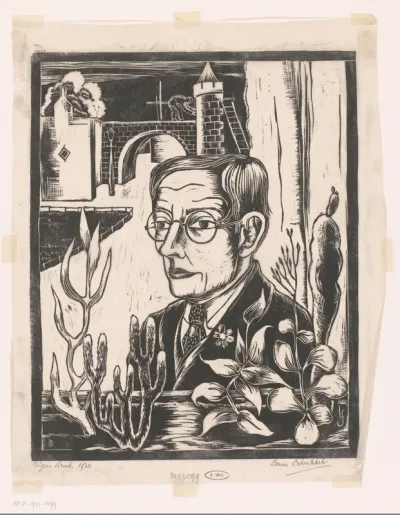 Portret van een onbekende man met planten