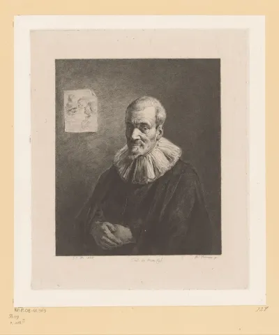 Portret van een onbekende man met witte kraag