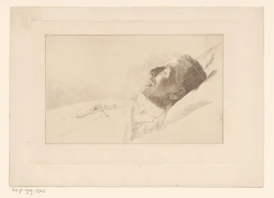 Portret van een onbekende man op zijn doodsbed