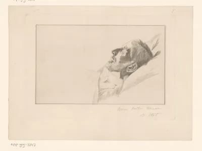 Portret van een onbekende man op zijn doodsbed