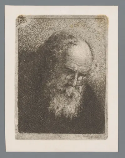 Portret van een onbekende oude man met bril