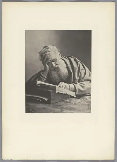Portret van een onbekende oude man met een boek