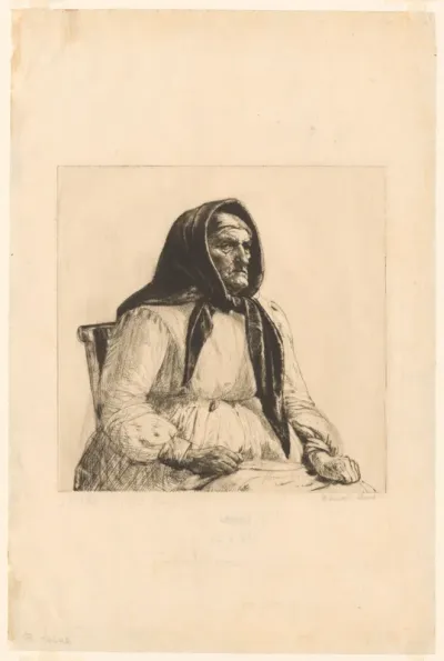 Portret van een onbekende oude vrouw