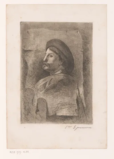 Portret van een onbekende schilder met baret