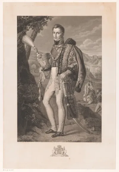 Portret van een onbekende staande officier