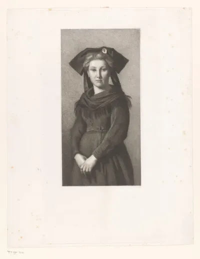 Portret van een onbekende vrouw in Elzasser klederdracht