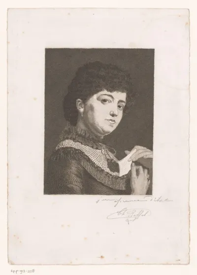 Portret van een onbekende vrouw met brief in haar handen