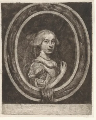 Portret van een onbekende vrouw met een sluier