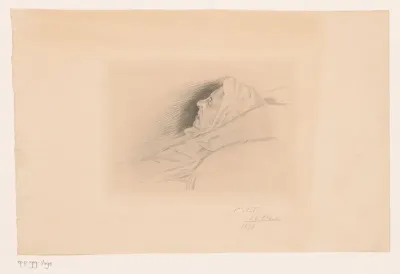 Portret van een onbekende vrouw op haar sterfbed
