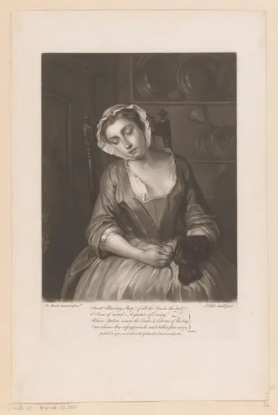 Portret van een onbekende vrouw, slapend in een stoel