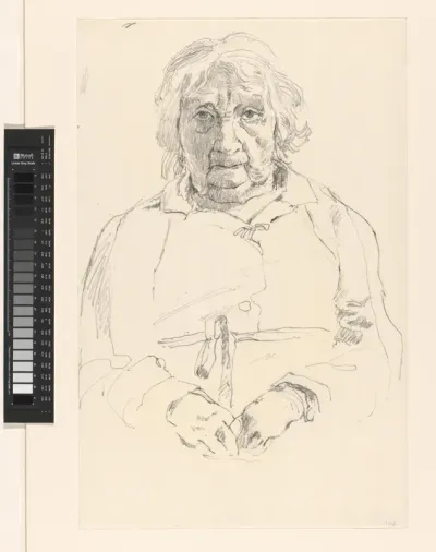 Portret van een onbekende zittende oude vrouw, mogelijk Elisabeth Haalebos