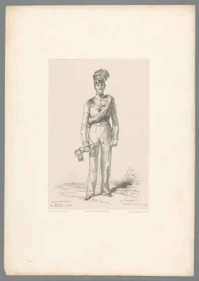Portret van een Oostenrijkse trompetter in uniform